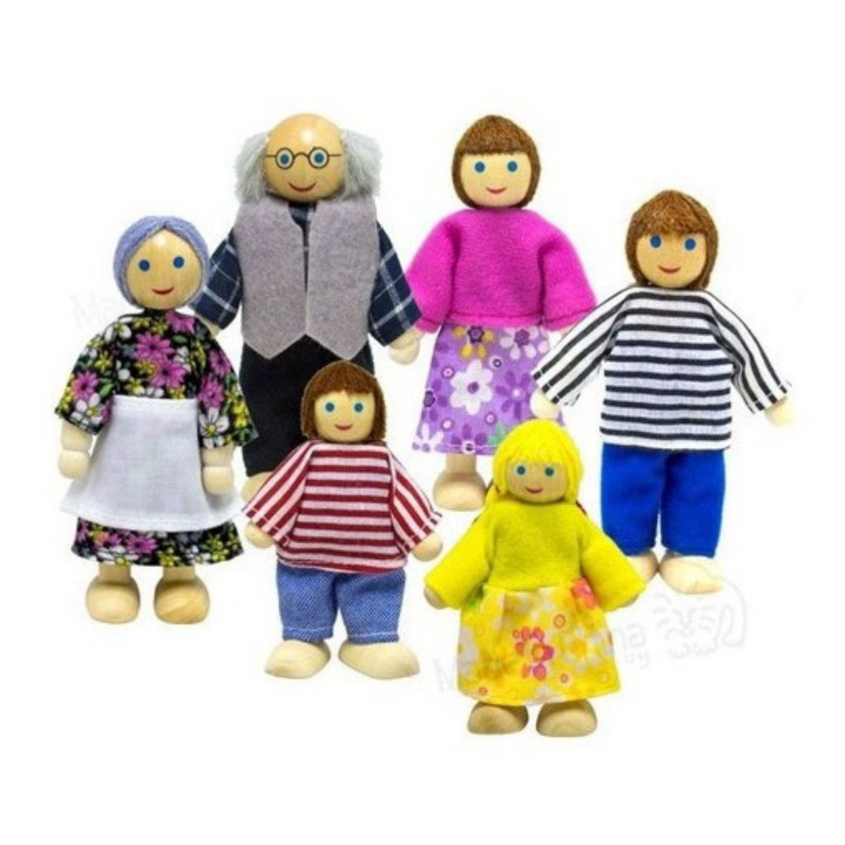 GENERICO - Set 6 Piezas Familia De Juguete Muñecos Para Casa