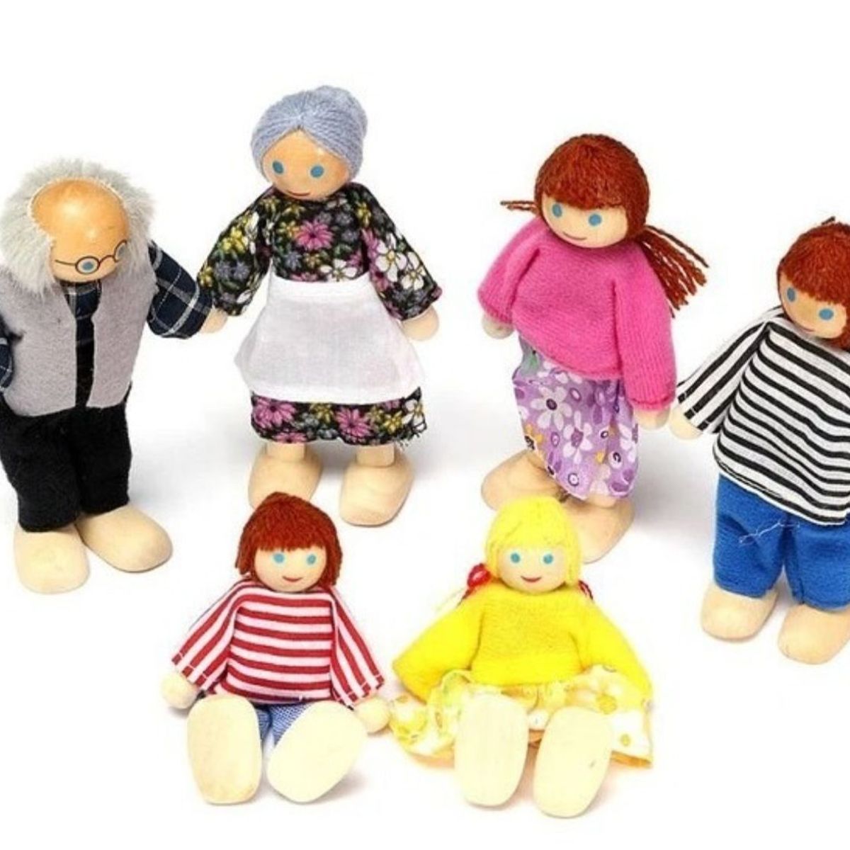 GENERICO - Set 6 Piezas Familia De Juguete Muñecos Para Casa