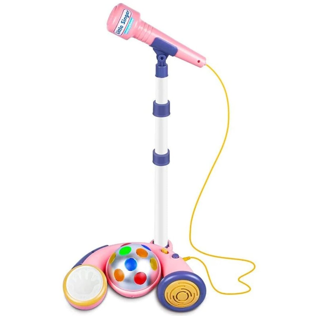 GENERICO - Microfono Pedestal Karaoke Juguete Rosado Con Luces