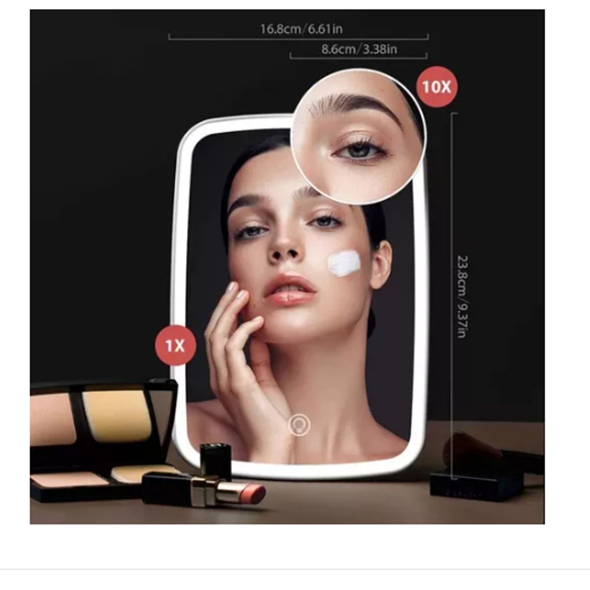 GENERICO - Espejo De Maquillaje Pantalla Táctil Y Luz Led Recargable