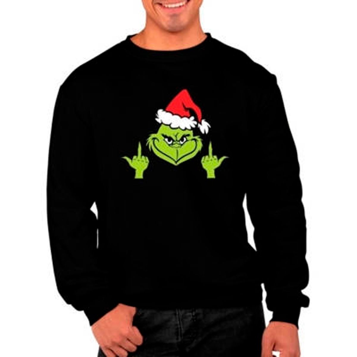 GENERICO - Poleron Navidad Grinch Dedos Polo Unisex Moda