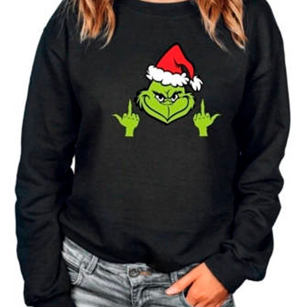 GENERICO - Poleron Navidad Grinch Dedos Polo Unisex Moda