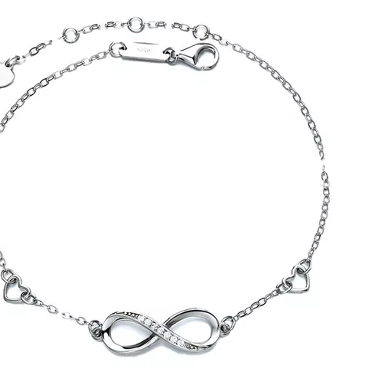 GENERICO - Hermosa Pulsera Plata 925 Y Zircones Símbolo Amor Infinito