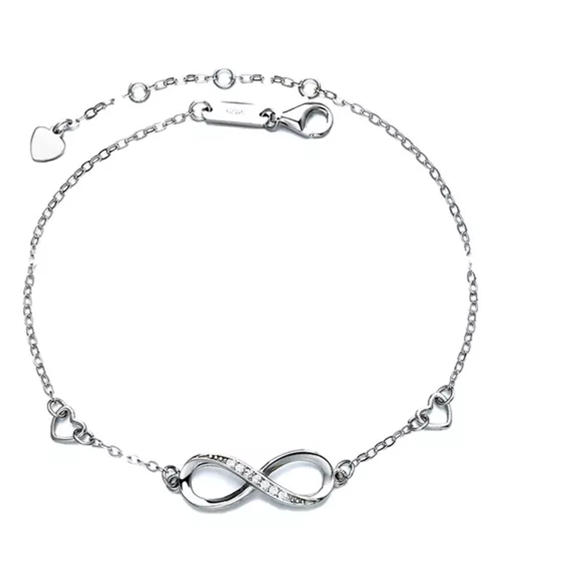 GENERICO - Hermosa Pulsera Plata 925 Y Zircones Símbolo Amor Infinito