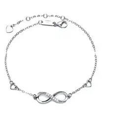 GENERICO - Hermosa Pulsera Plata 925 Y Zircones Símbolo Amor Infinito