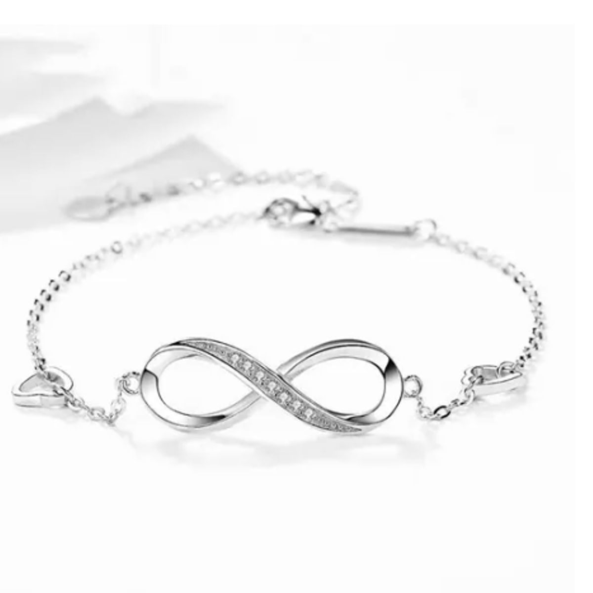 GENERICO - Hermosa Pulsera Plata 925 Y Zircones Símbolo Amor Infinito