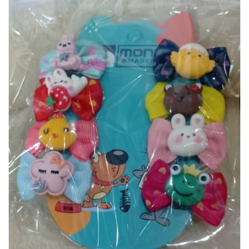 GENERICO - Pinches Para Mascotas Adornos Colores Surtidos
