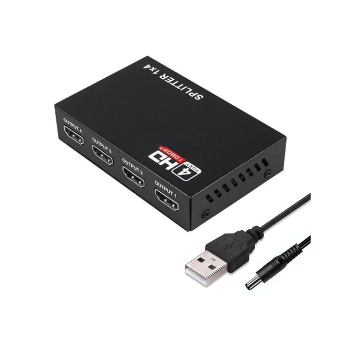 GENERICO - Splitter Hdmi 1x4 Activo 4 Salidas Para TV LED LCD 1080p HD