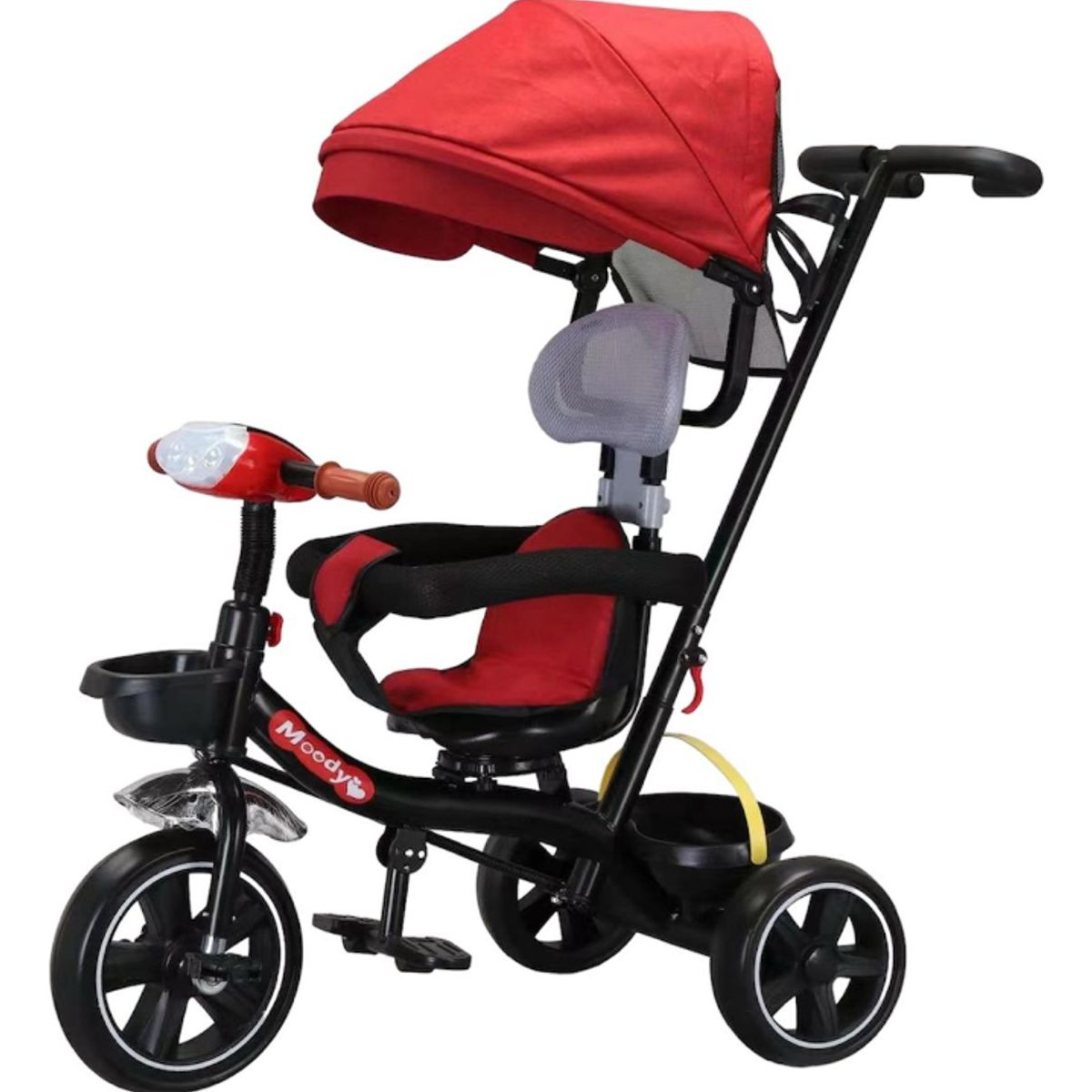 U BUY - Triciclo para niños y bebés con sombrilla y pedales Rojo