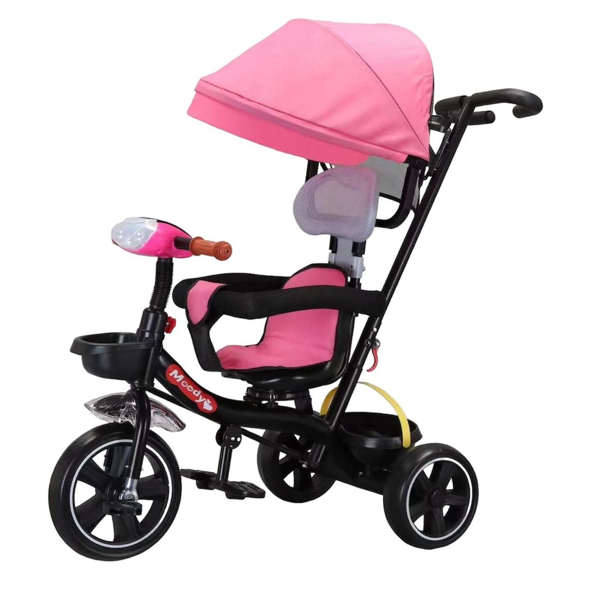 U BUY - Triciclo para niños y bebés con sombrilla y pedales Rosa
