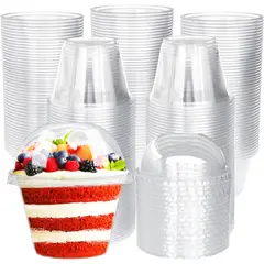 GENERICO - Vaso Pet con Tapa Domo Sin Hoyo 265ml - 9oz 50 unidades