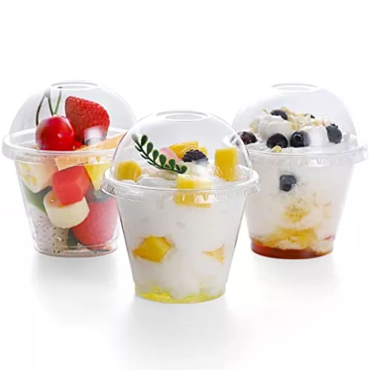 GENERICO - Vaso Pet con Tapa Domo Sin Hoyo 265ml - 9oz 50 unidades