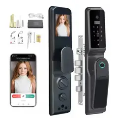 KUANGYE - Cerradura Inteligente Wifi Huella Digital App Camara 5 En 1