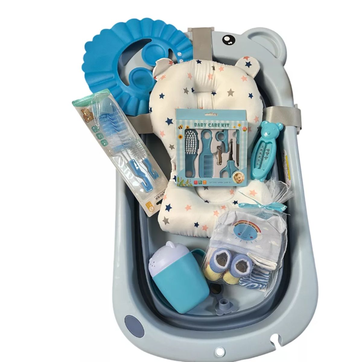 GENERICO - Bañeras Plegables con Accesorios Para Niños Celeste