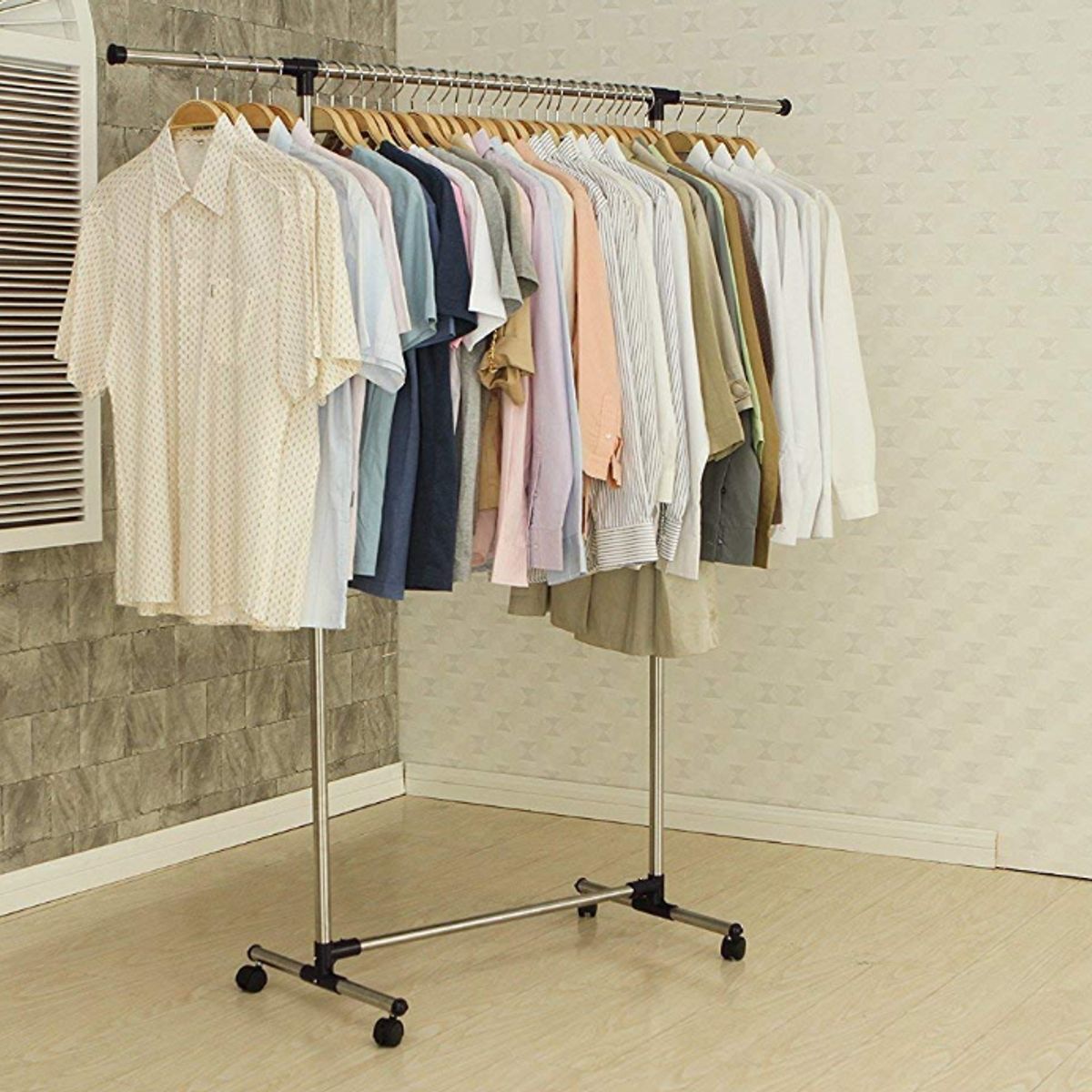 KUANGYE - Perchero Portail Exhibidor De Ropa Con Ruedas Organizador