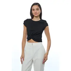 IO - Polera Manga Corta Negro Mujer