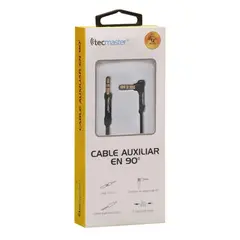 TECMASTER - Cable Auxiliar 3 Metros en 90° Negro
