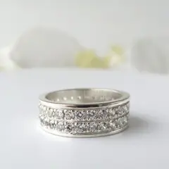 GENERICO - TALLA 13 Anillo infinito doble de plata con circones