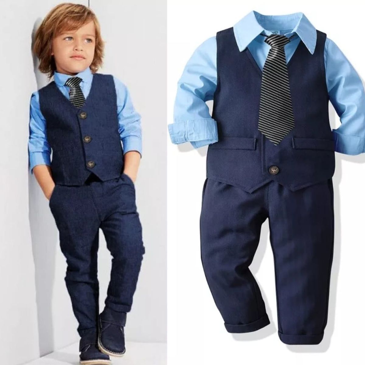 GENERICO - Traje Formal elegante moderno para bebe y niño