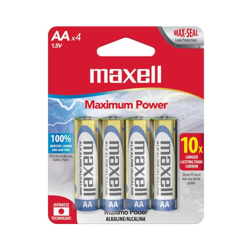 MAXELL - Pack 4 Pilas Alcalinas Aa Maxell