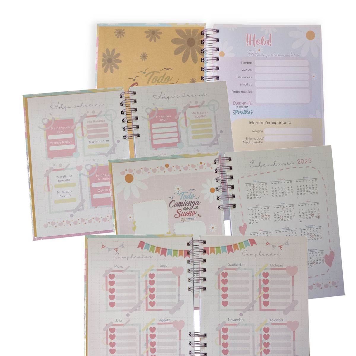 GENERICO - Planificador anual - Diseño Tus sueños - Tonos pastel
