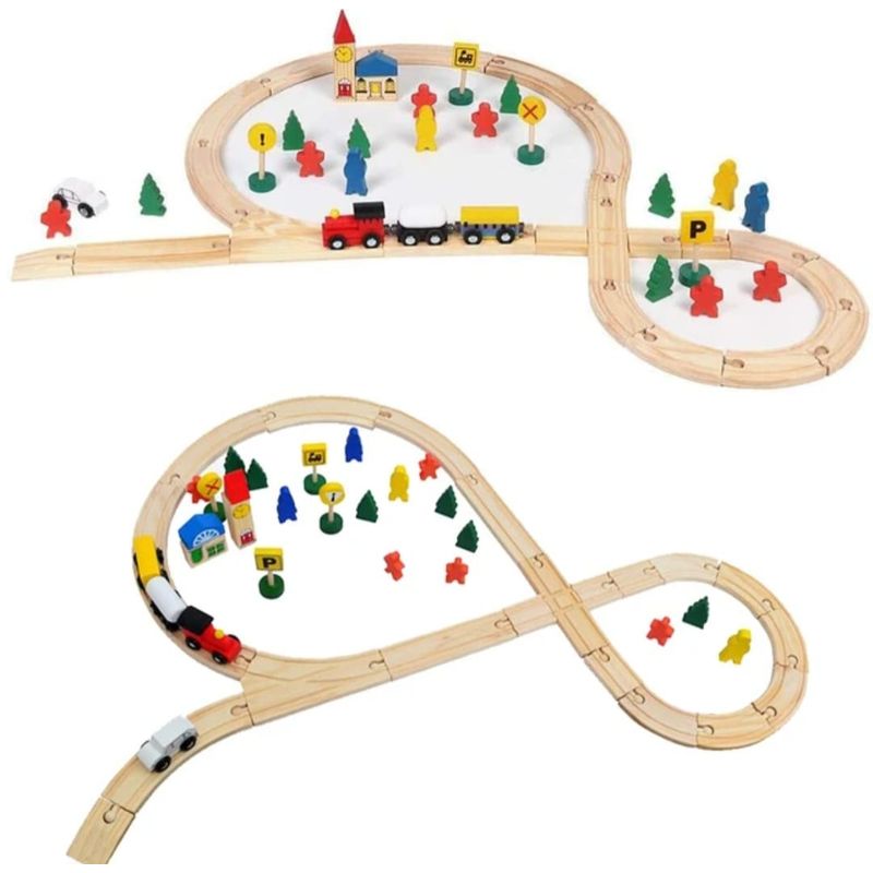 GENERICO - Pista De Tren Madera Juego Didáctico Niños