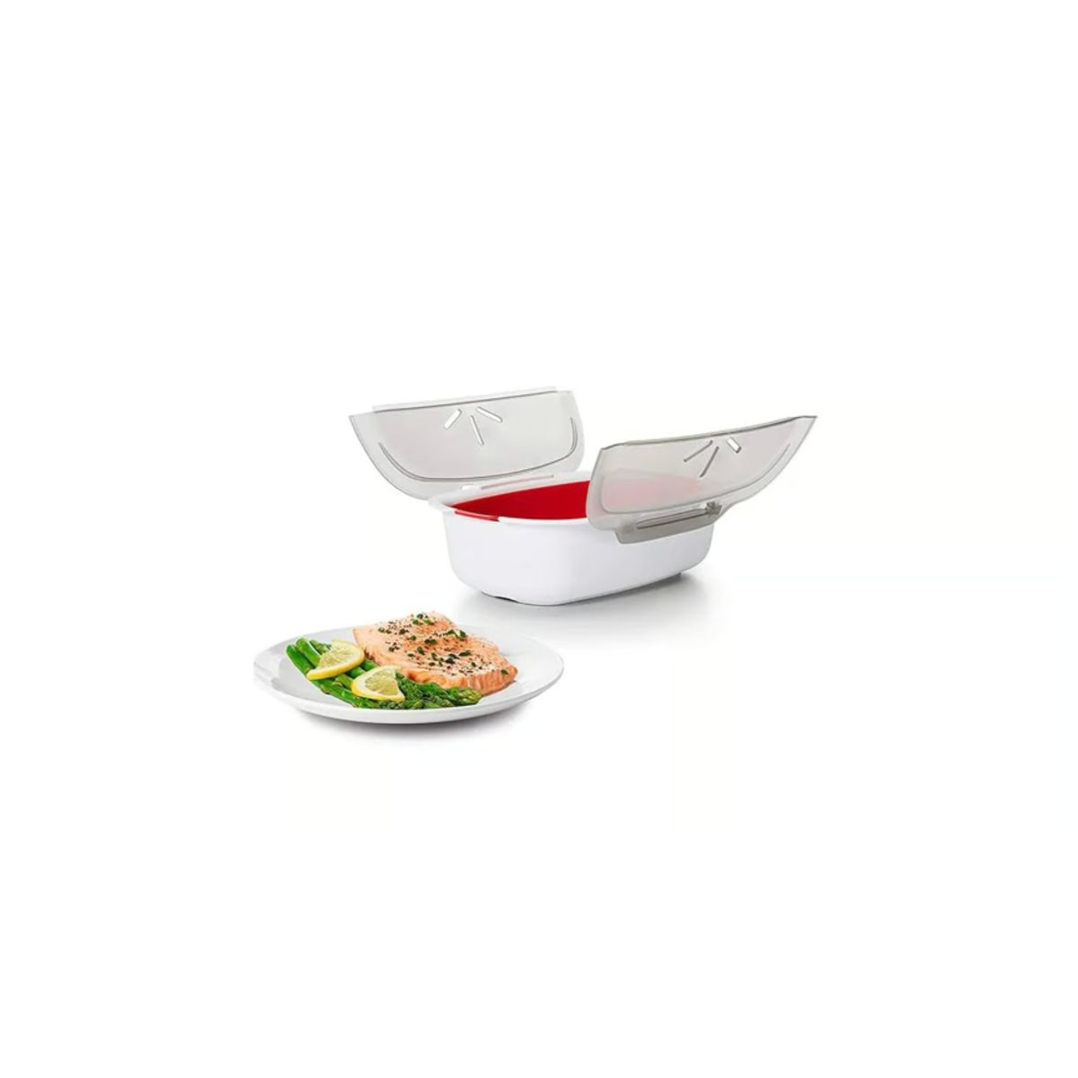 GENERICO - Bowl Plástico Vaporizador De Microondas Color Naranja