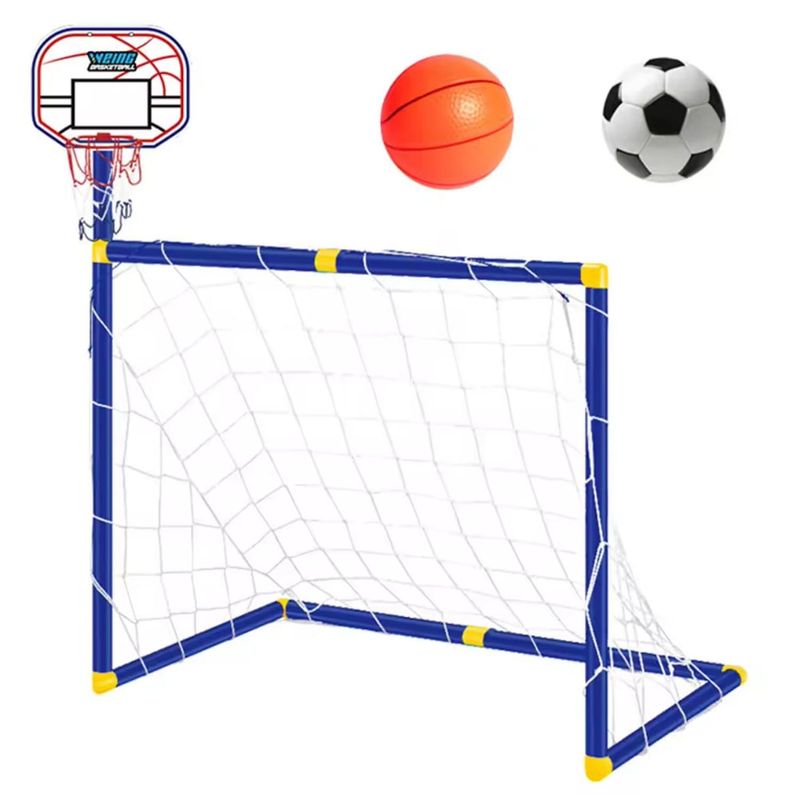 GENERICO - Arco De Futbol 2 En 1 Con Aro Basquetbol