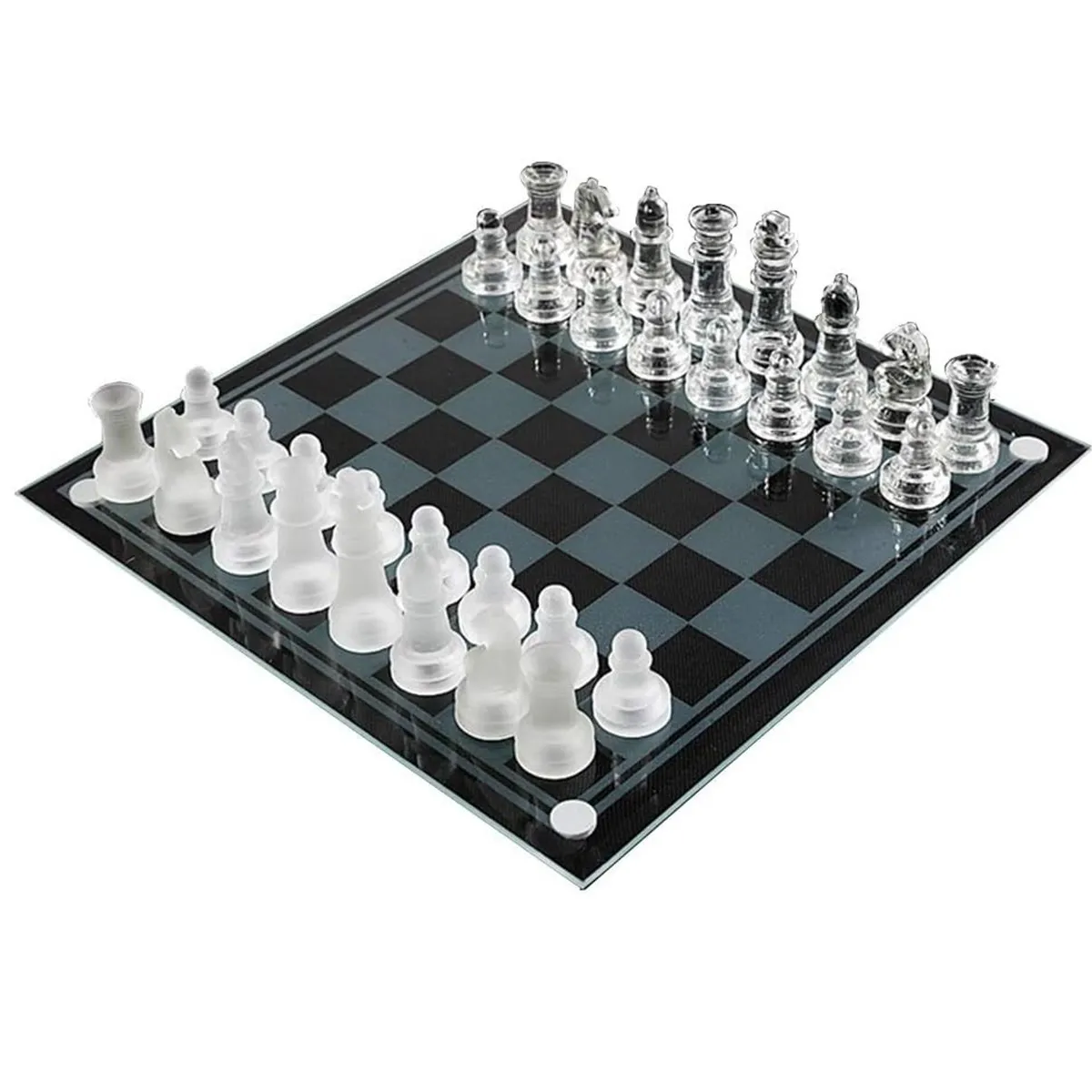 GENERICO - Tablero Ajedrez De Cristal Juego De Ajedrez De Lujo Tablero