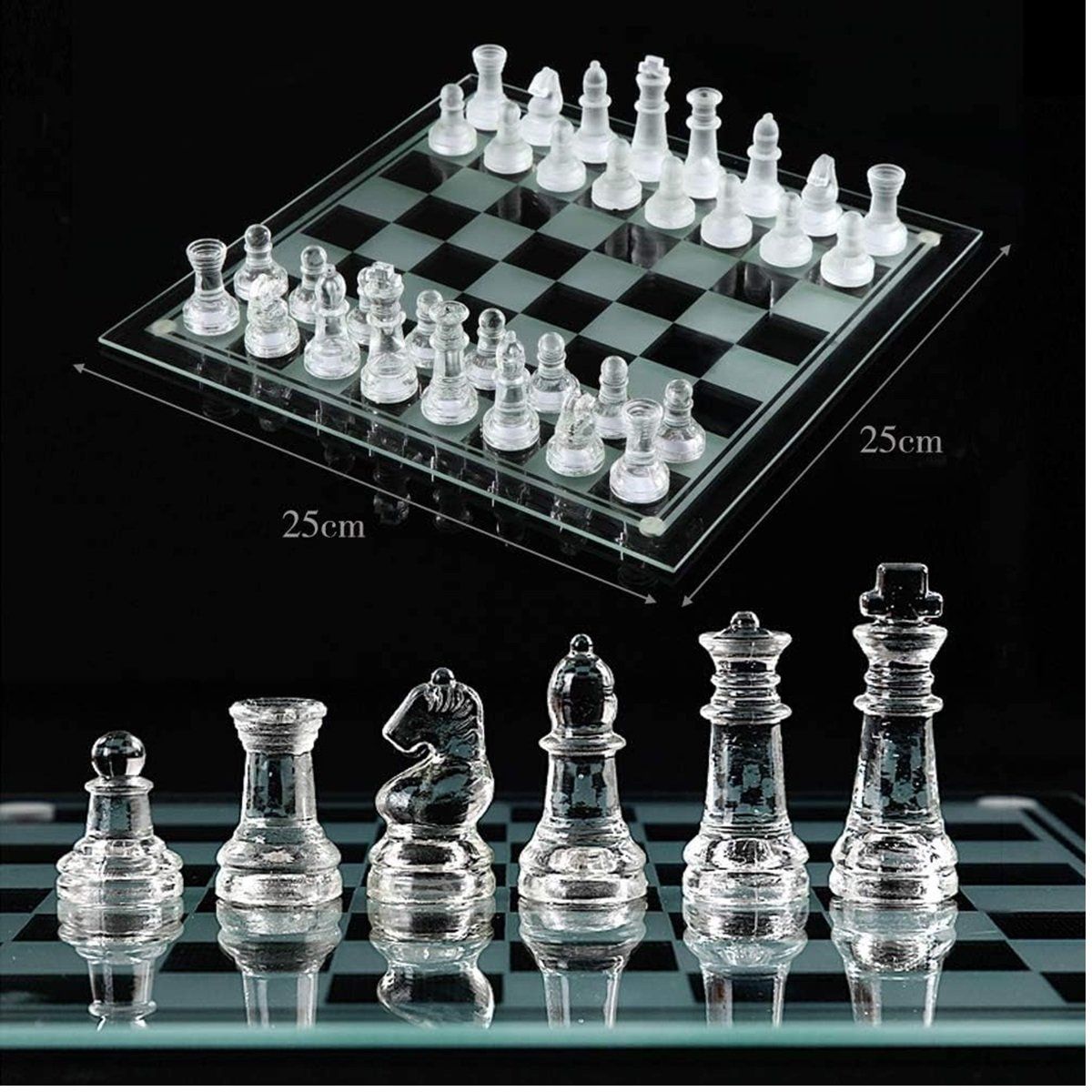 GENERICO - Tablero Ajedrez De Cristal Juego De Ajedrez De Lujo Tablero