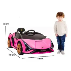 U BUY - Coche Deportivo De Juguete Eléctrico Para Niños Rosa