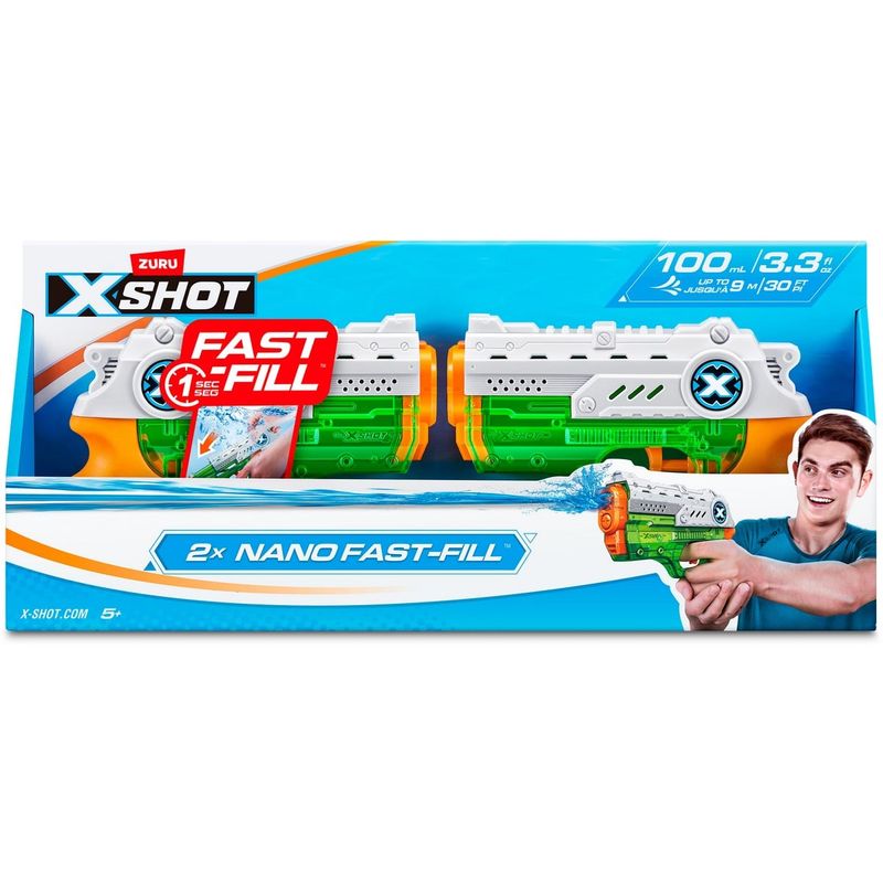 X-SHOT - SET 2 LANZA AGUA DE 100 ML CON SISTEMA DE LLENADO RAPIDO