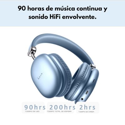 Imagen 2 del producto Audífonos Bluetooth W35 Max Joy Sonido Potente 90H Batería Azul