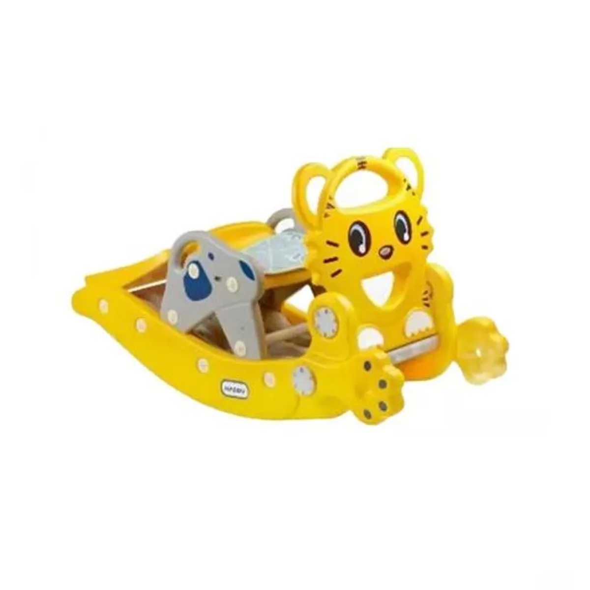 GENERICO - Resbalín caballo mecedora aro de basquet amarillo