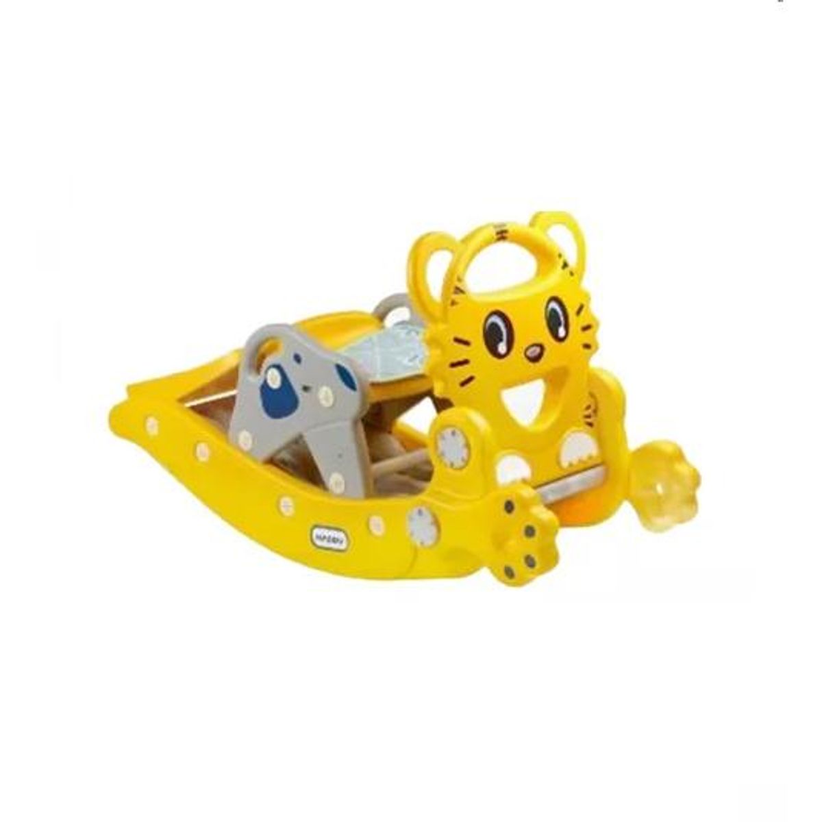 GENERICO - Resbalín caballo mecedora aro de basquet amarillo