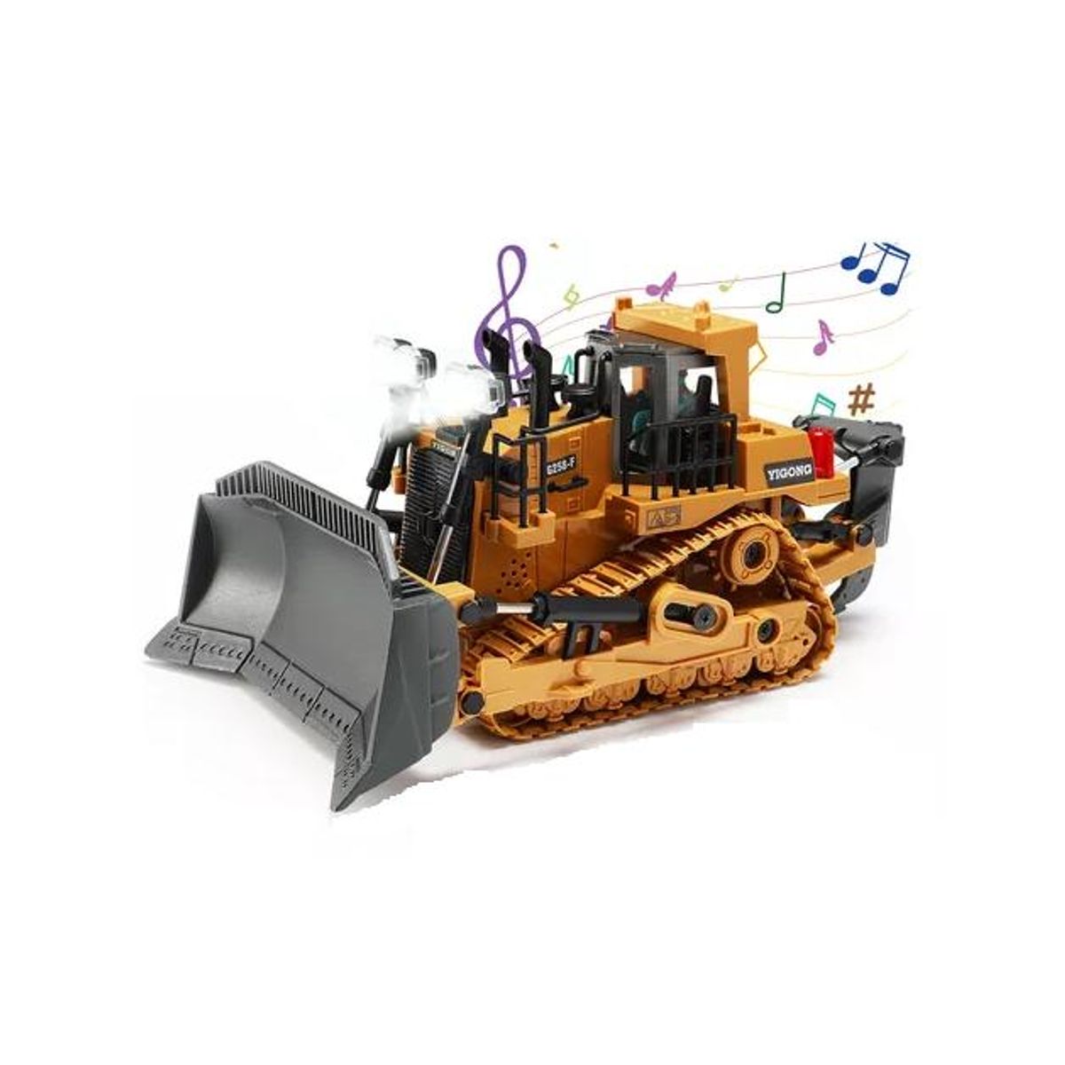 GENERICO - Bulldozer de aleación con control remoto de 9 canales