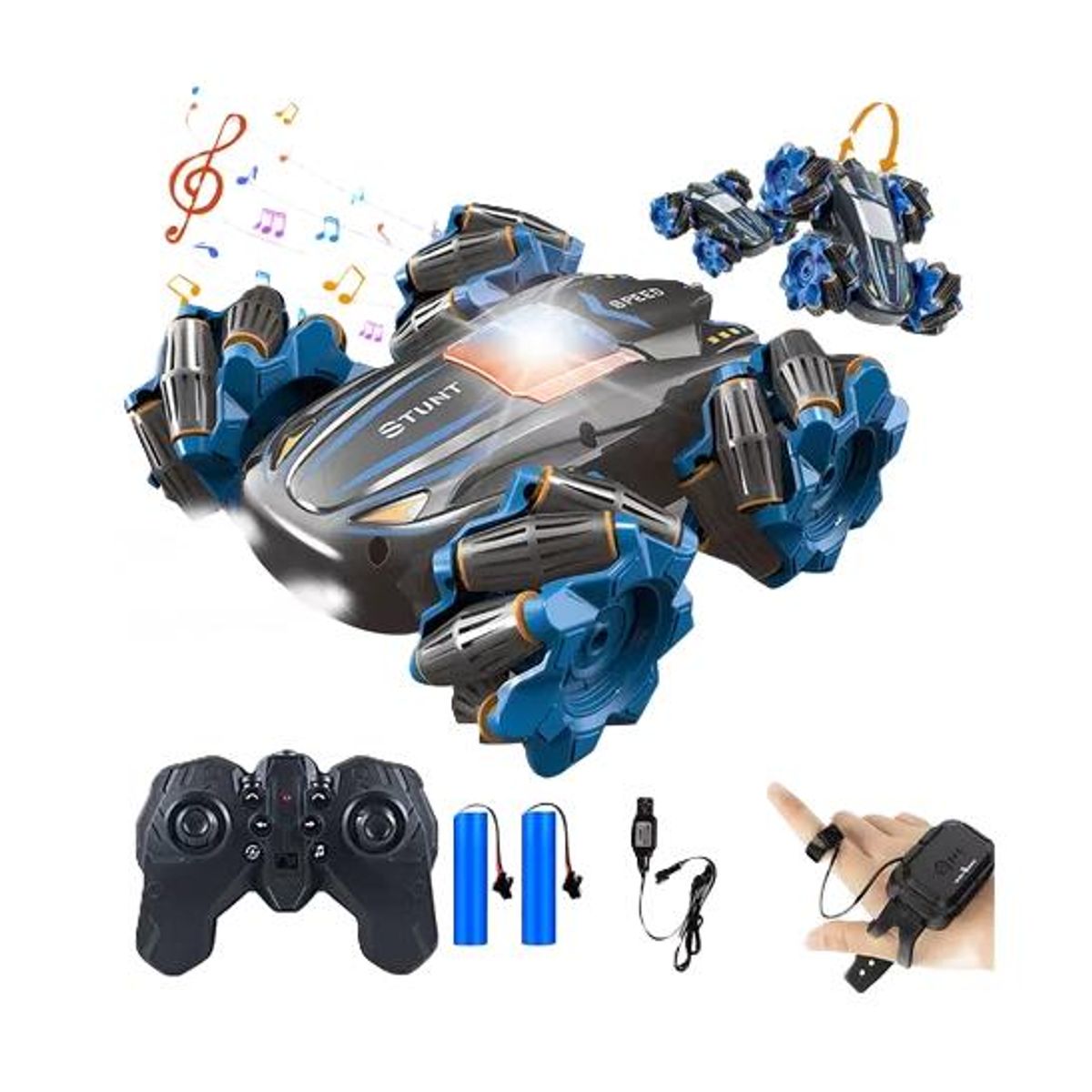 GENERICO - Auto control remoto sensor de movimiento 360 negro