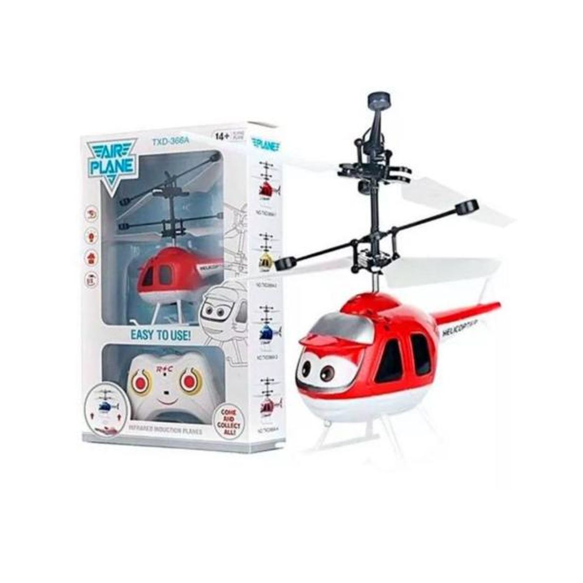 GENERICO - Helicóptero volador pequeño a control remoto rojo