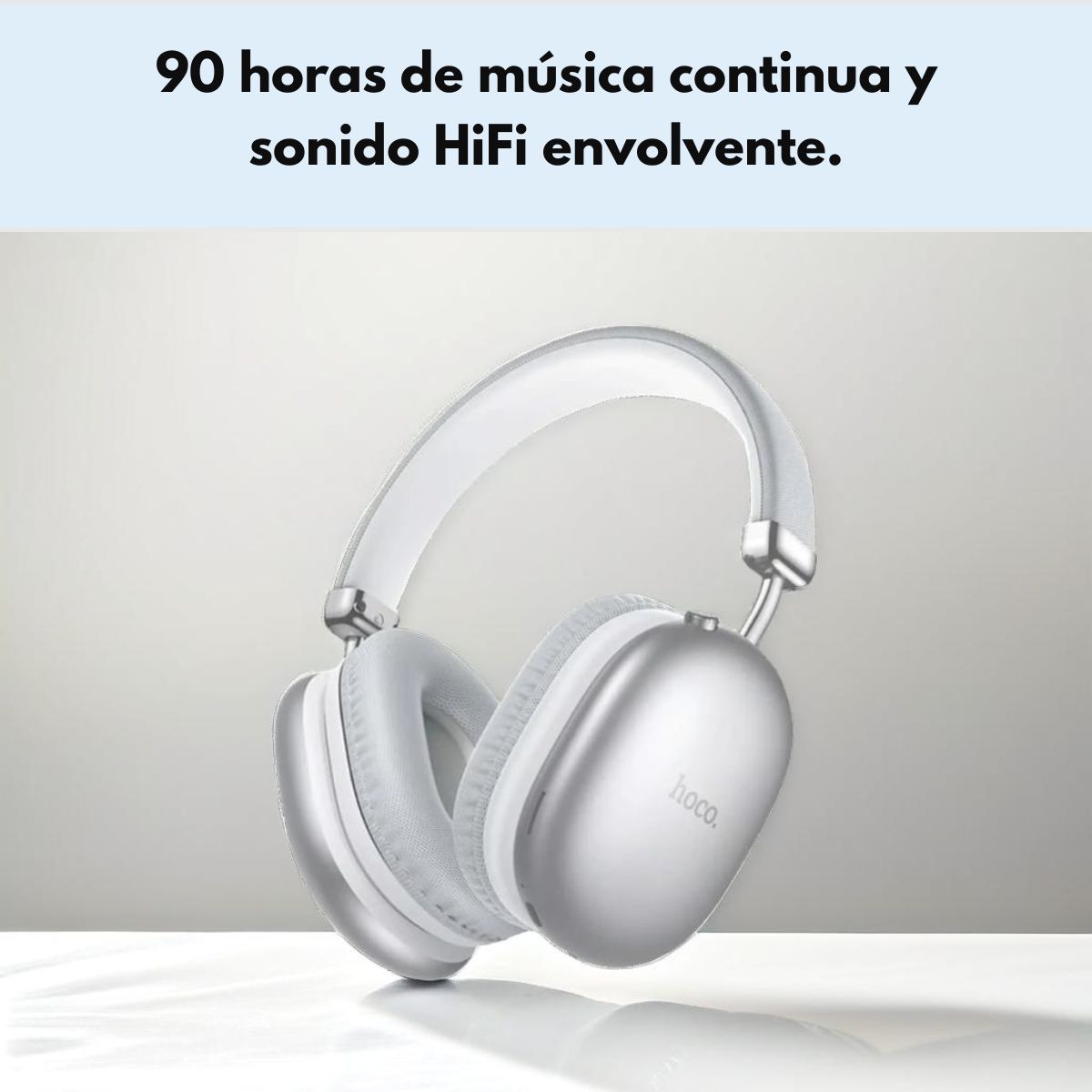 HOCO - Audífonos Bluetooth Hoco W35 Max Joy Sonido Potente 90H Batería Plata