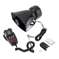 GENERICO - Sirena Bocina 100W para Auto o Moto – 7 Tonos + Megáfono