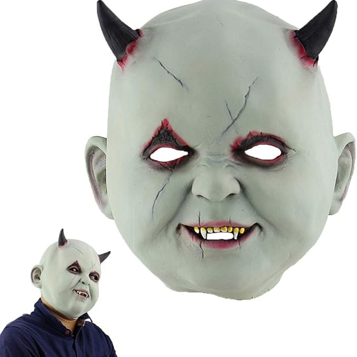 GENERICO - Máscara Látex Muñeco Vampiro Halloween