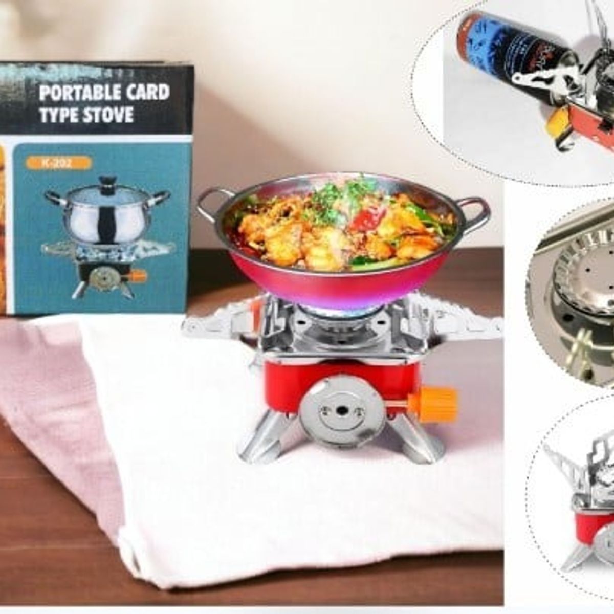 GENERICO - MINI COCINA GAS PORTÁTIL PARA ACAMPAR AL AIRE LIBRE