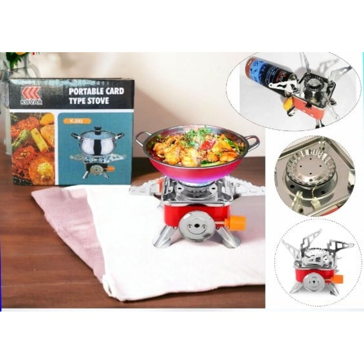 GENERICO - MINI COCINA GAS PORTÁTIL PARA ACAMPAR AL AIRE LIBRE