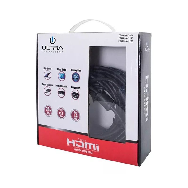 ULTRA - Cable Hdmi 10 Mts V1.4 Ultra CR100