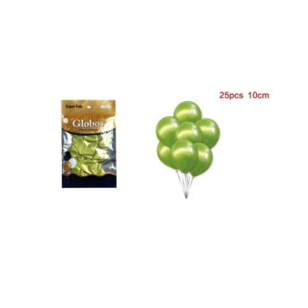 GENERICO - GLOBOS CROMADOS 10 CM 25 PCS