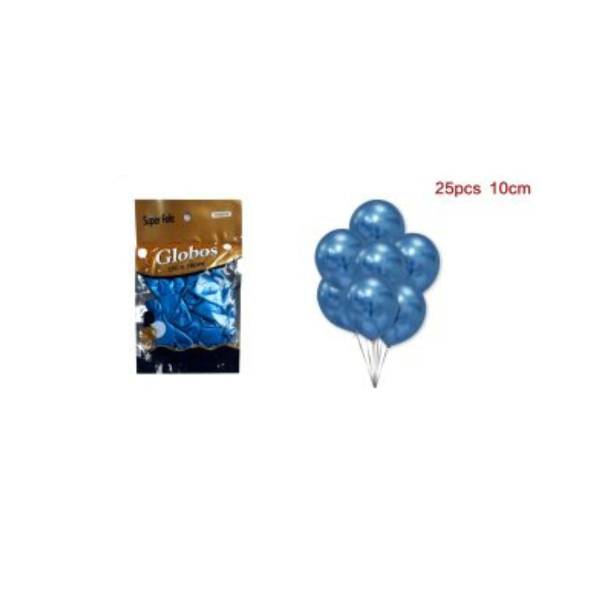 GENERICO - GLOBOS CROMADOS 10 CM 25 PCS
