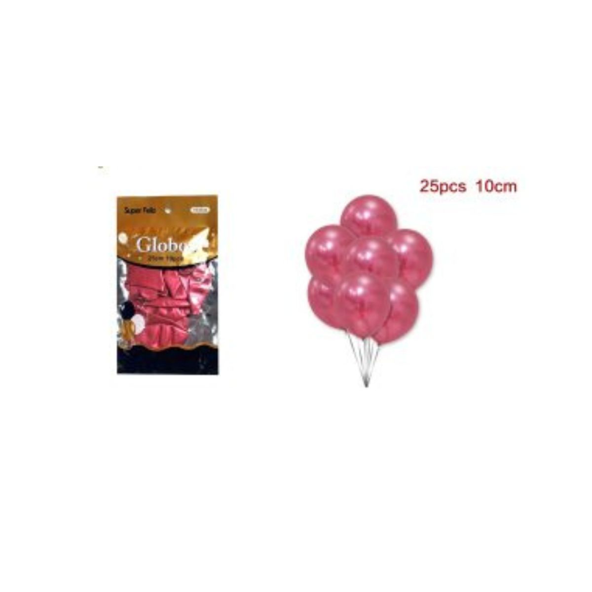 GENERICO - GLOBOS CROMADOS 10 CM 25 PCS