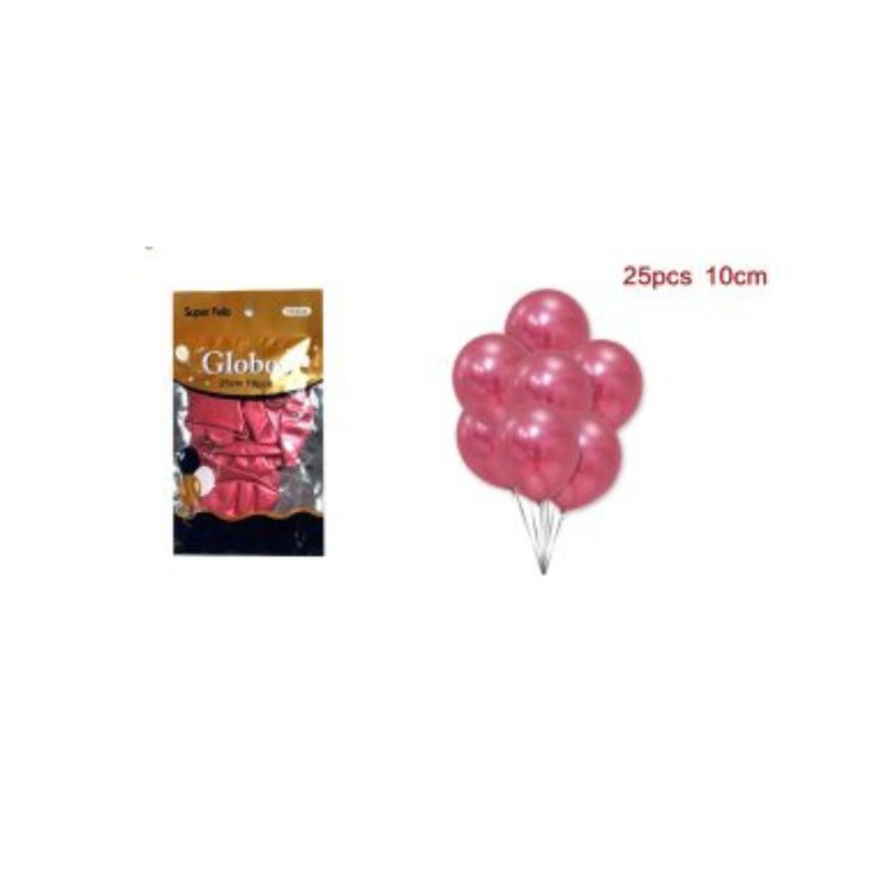 GENERICO - GLOBOS CROMADOS 10 CM 25 PCS