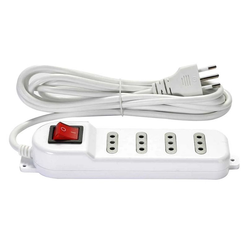 MACROTEL - Alargador Electrico 3 Mts 4 Pos Blanco Switch
