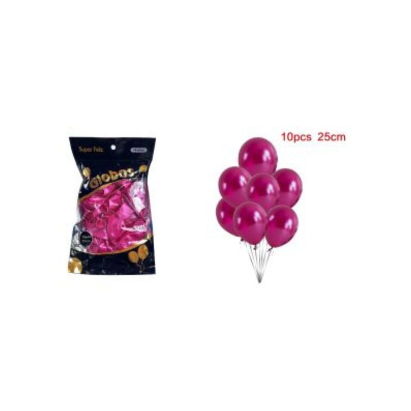 GENERICO - GLOBOS PERLADOS 25 CM 10 PCS